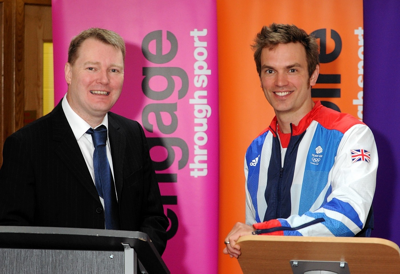 Aberdeen chief executive Duncan Fraser and Olympic gold medal canoeist Tim Baillie