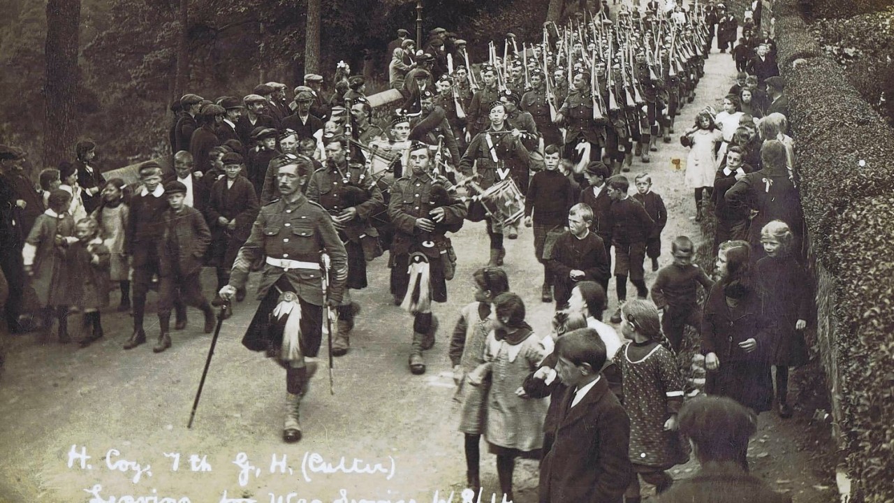 Soldiers who served in WWI with the 7th Battalion Gordon Highlanders. Photo courtesy of Gordon HIghlanders Museum