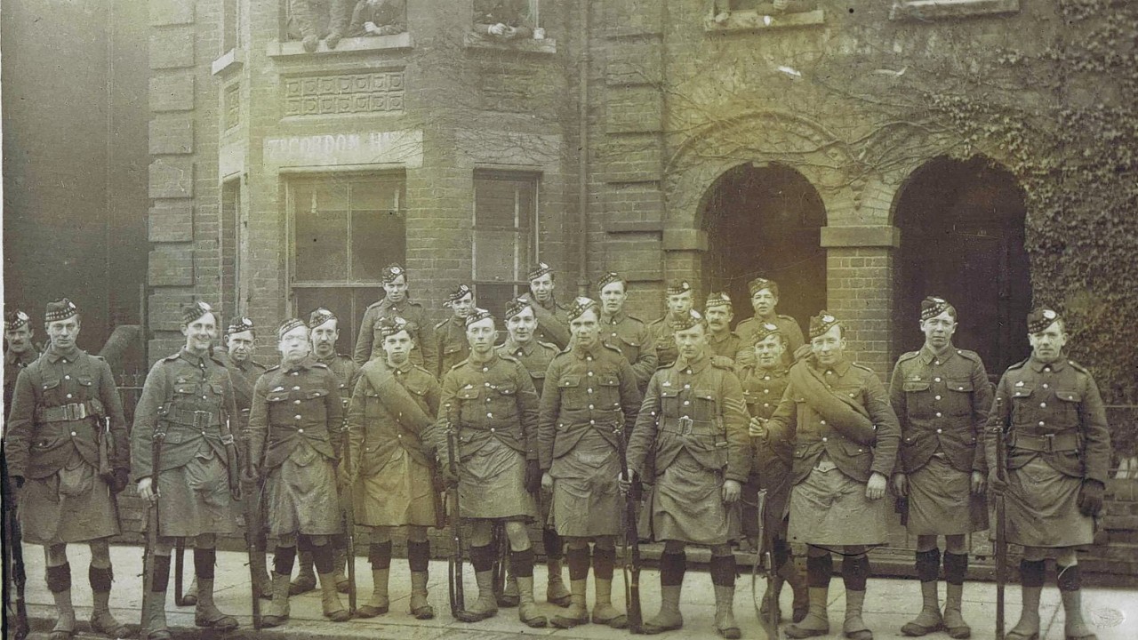 Soldiers who served in WWI with the 7th Battalion Gordon Highlanders. Photo courtesy of Gordon HIghlanders Museum