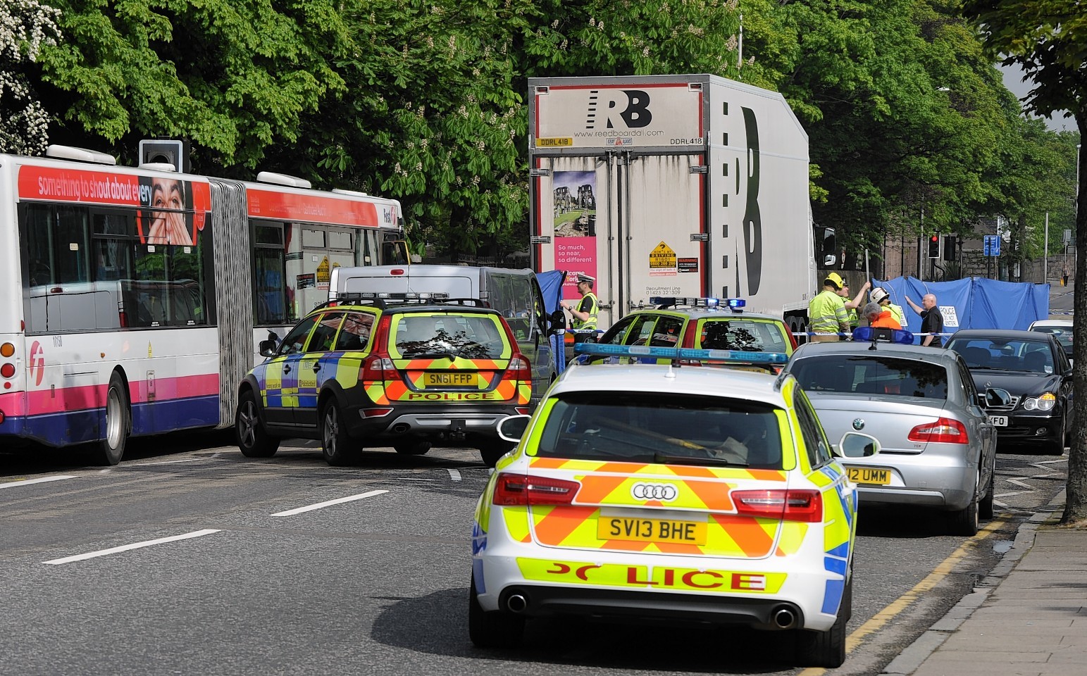 Police at scene of fatal lorry collision that killed Karen Gillanders