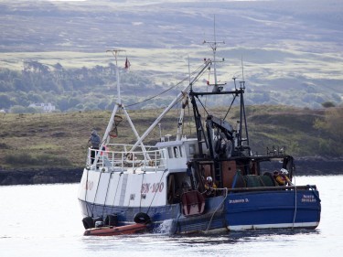 Tobermory lifeboat crew on fishing vessel