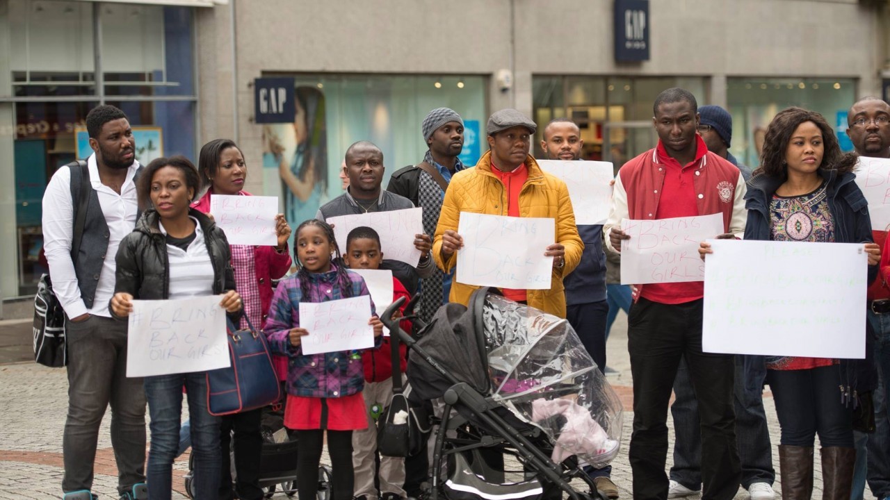 People turned out in numbers outside Marks and Spencer in Aberdeen in support of the missing school girls in Nigeria, pictures by Stanley Wright