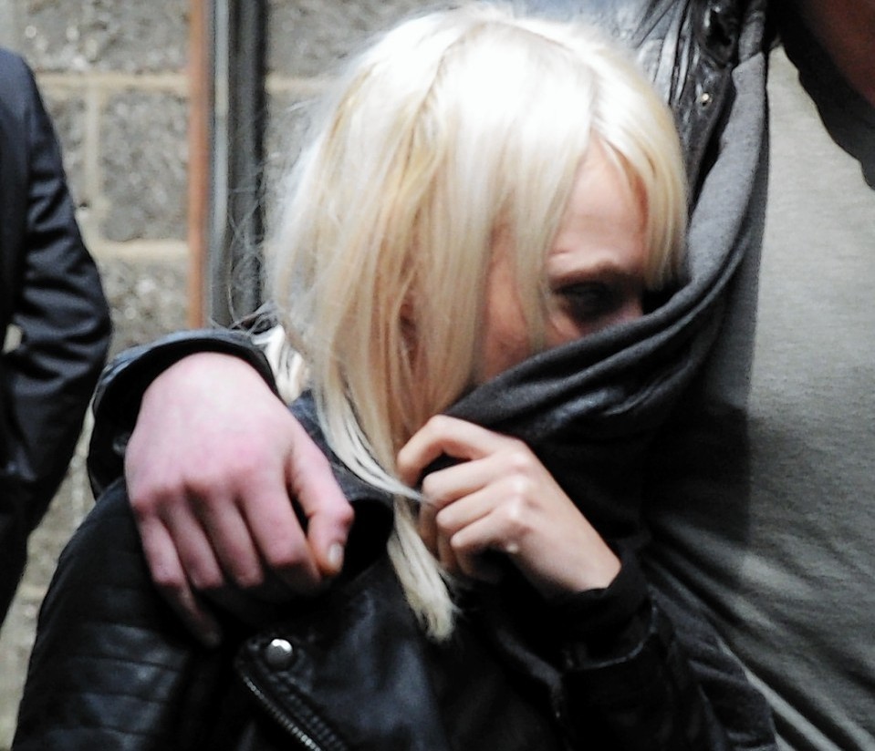 Stripper Kirsty Brown outside court