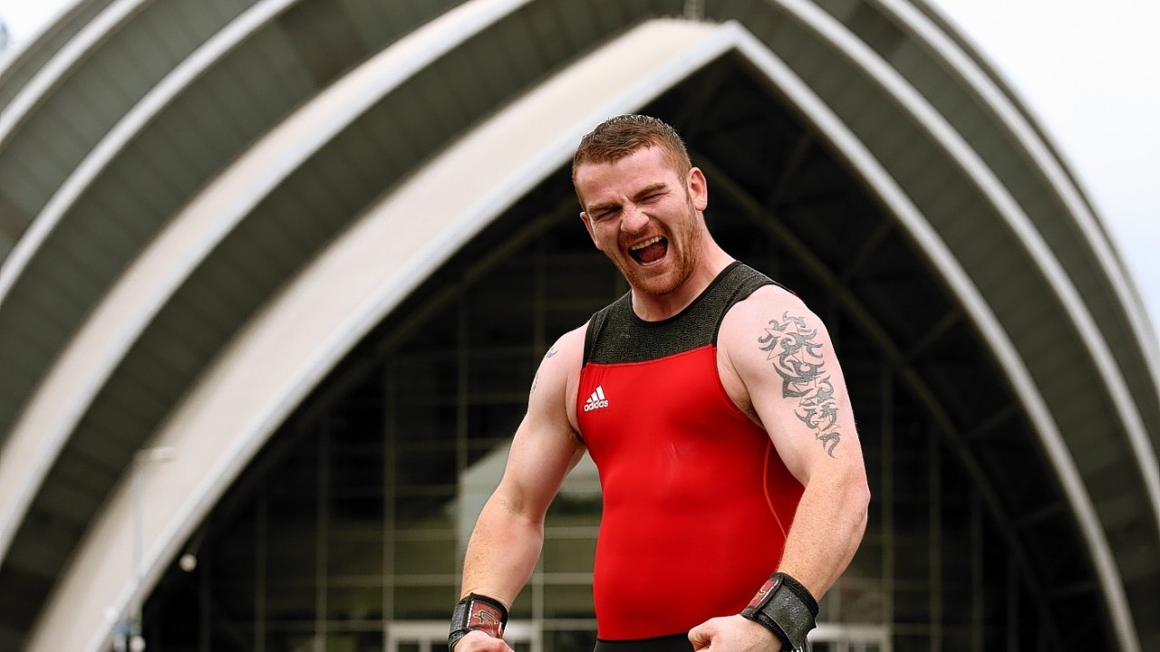 Scotland's Weightlifter Peter Kirkbride outside the Armadillo Venue as he is announced as part of Team Scotland for the Commonwealth Games.