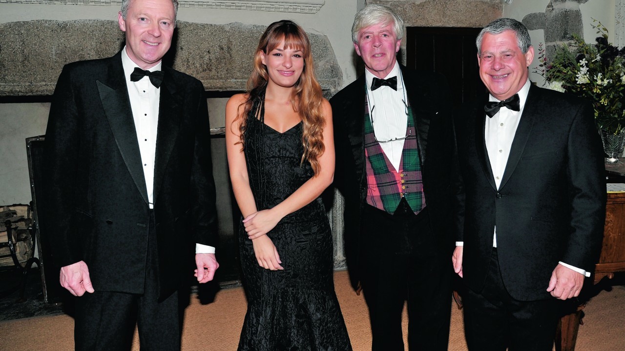 L - R - Rory Bremner, Nicola Benedetti, Lord Lindsay and Sir Cameron Mackintosh