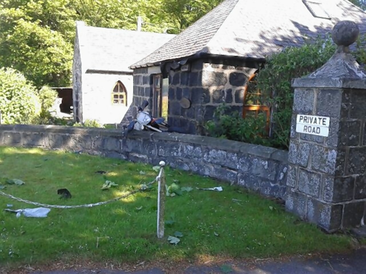 The scene of the crash near Oldmeldrum