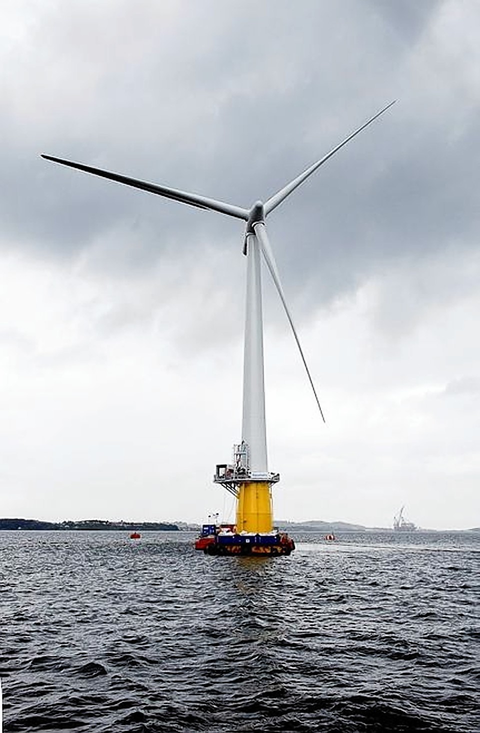 A floating wind turbine similar to those planned for the Buchan coast