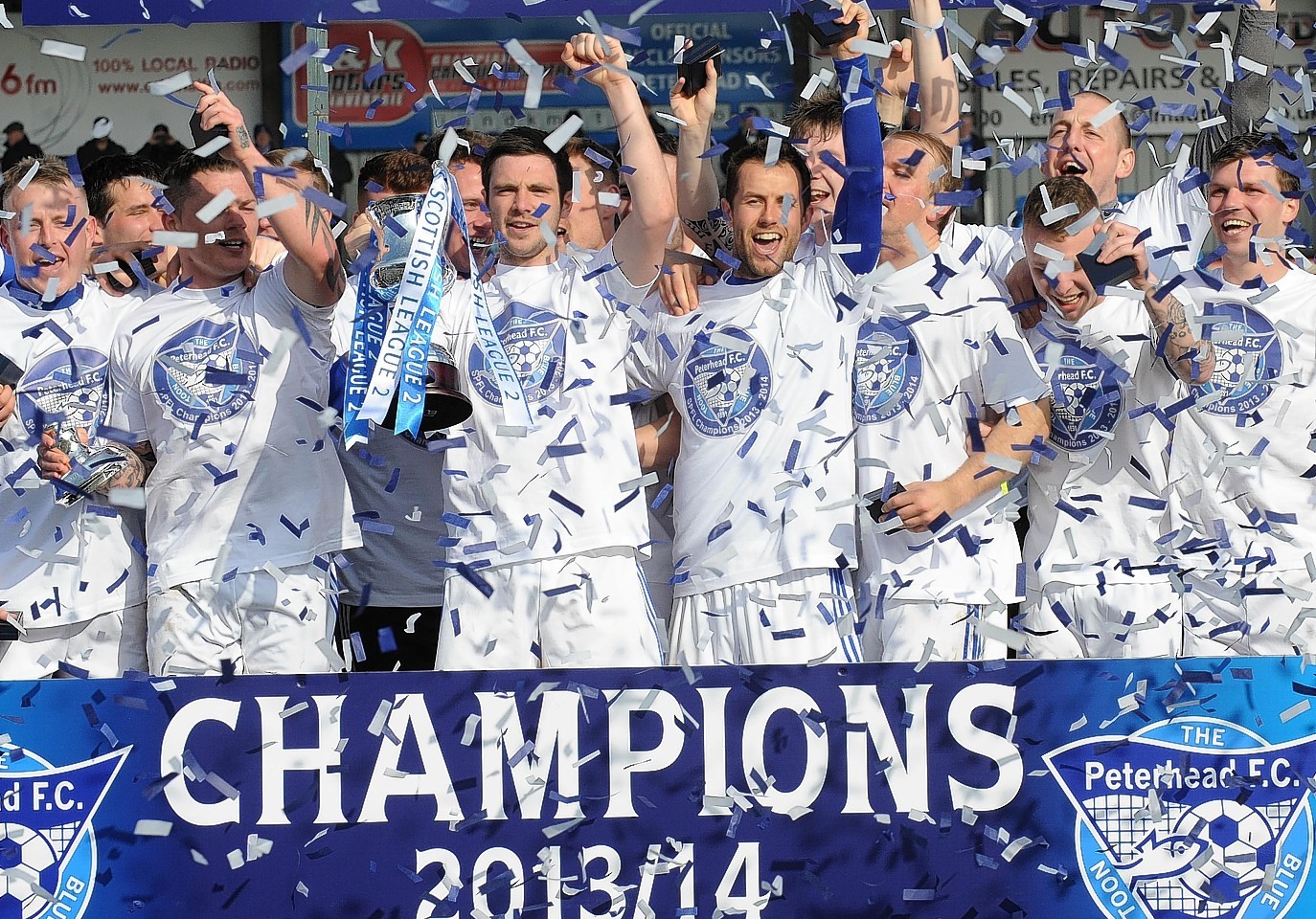 Peterhead celebrated claiming the Scottish League Two title two years ago.