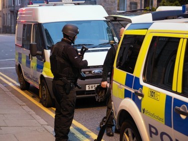 Armed police in Aberdeen