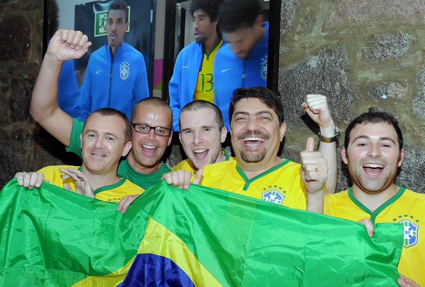Fans celebrate the start of the World Cup at Hey Brazil restaurant in Aberdeen