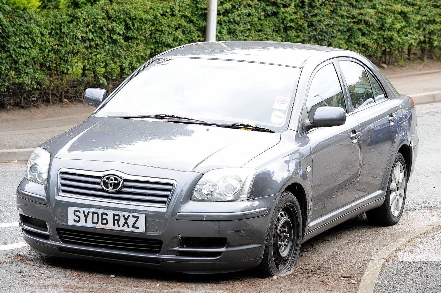 One of the cars vandalised over the course of the evening