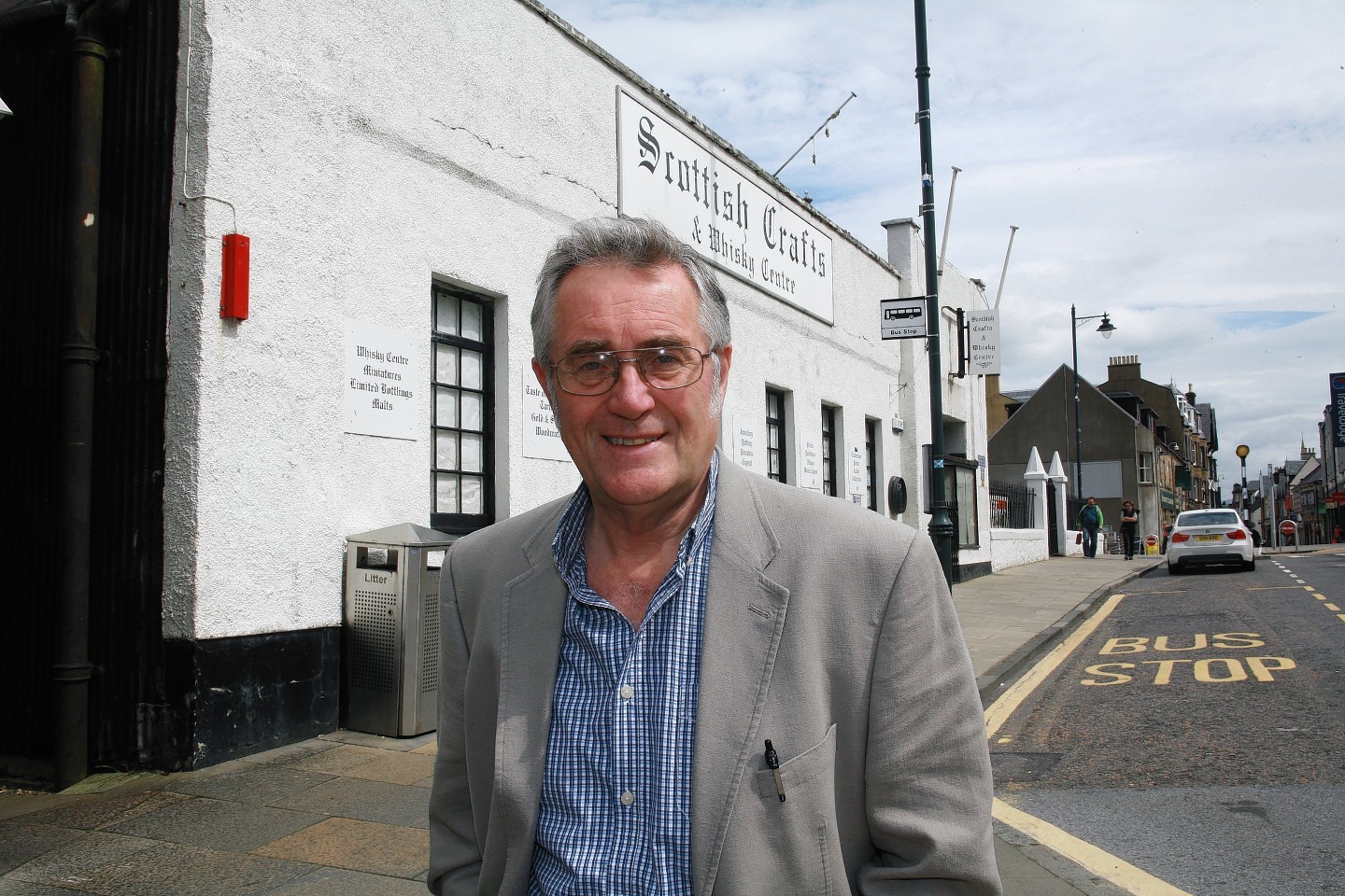 Councillor Brian Murphy outside the old Scottish Crafts and Whisky Centre