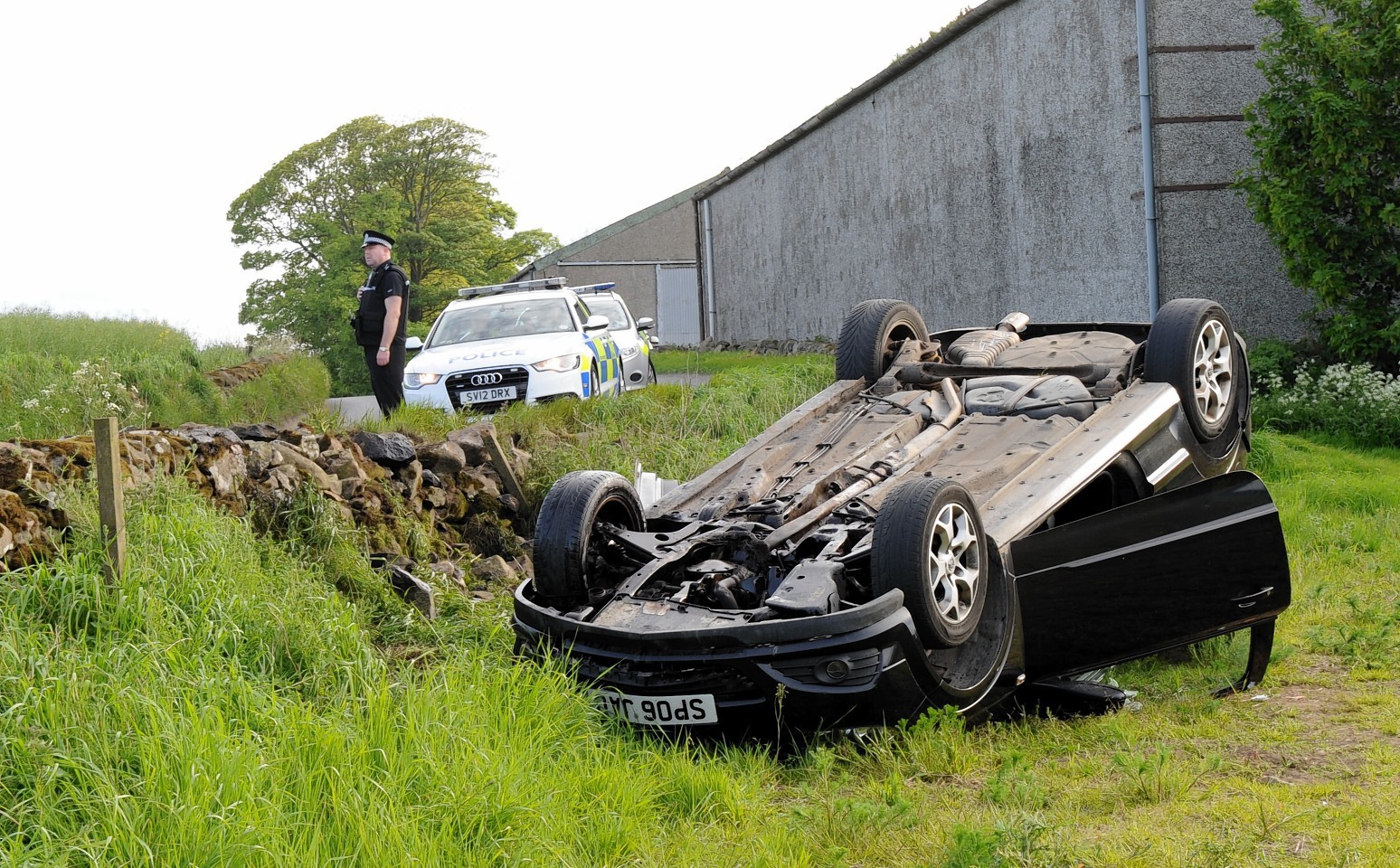 The car turned over on the Ellon Road