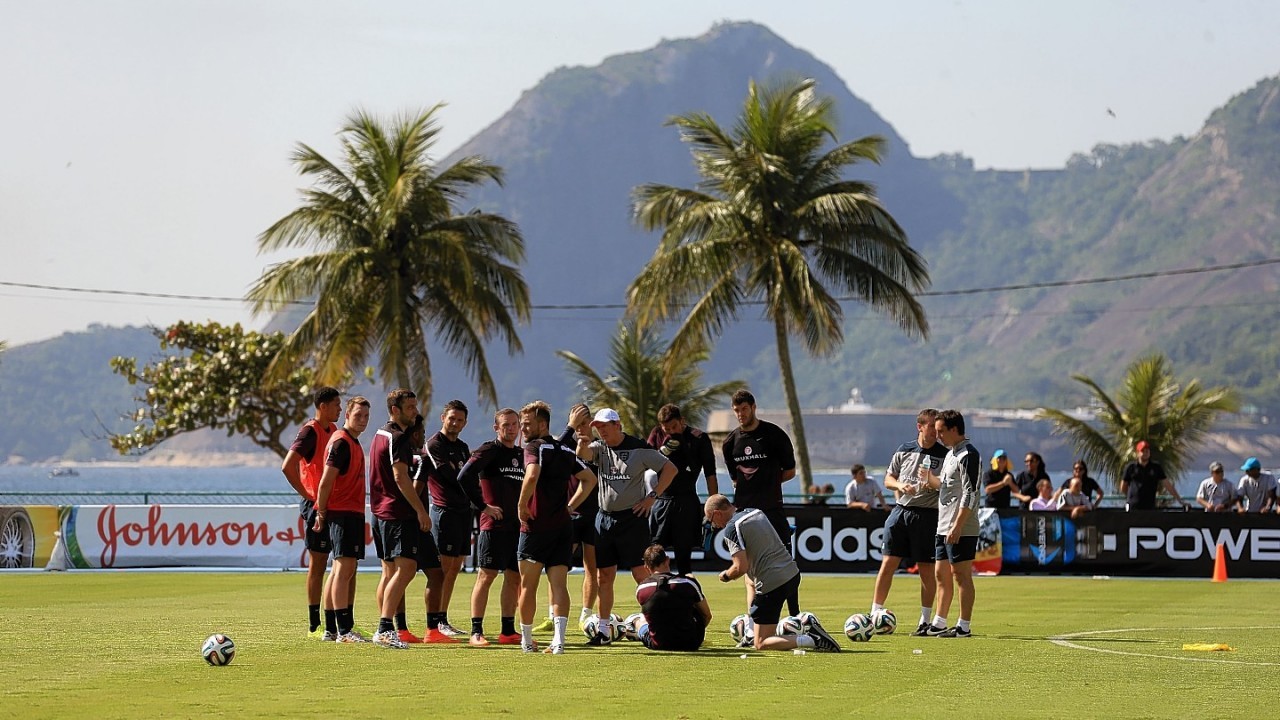 England players during the training session at Urca Military Training Ground, Rio de Janeiro, Brazil.