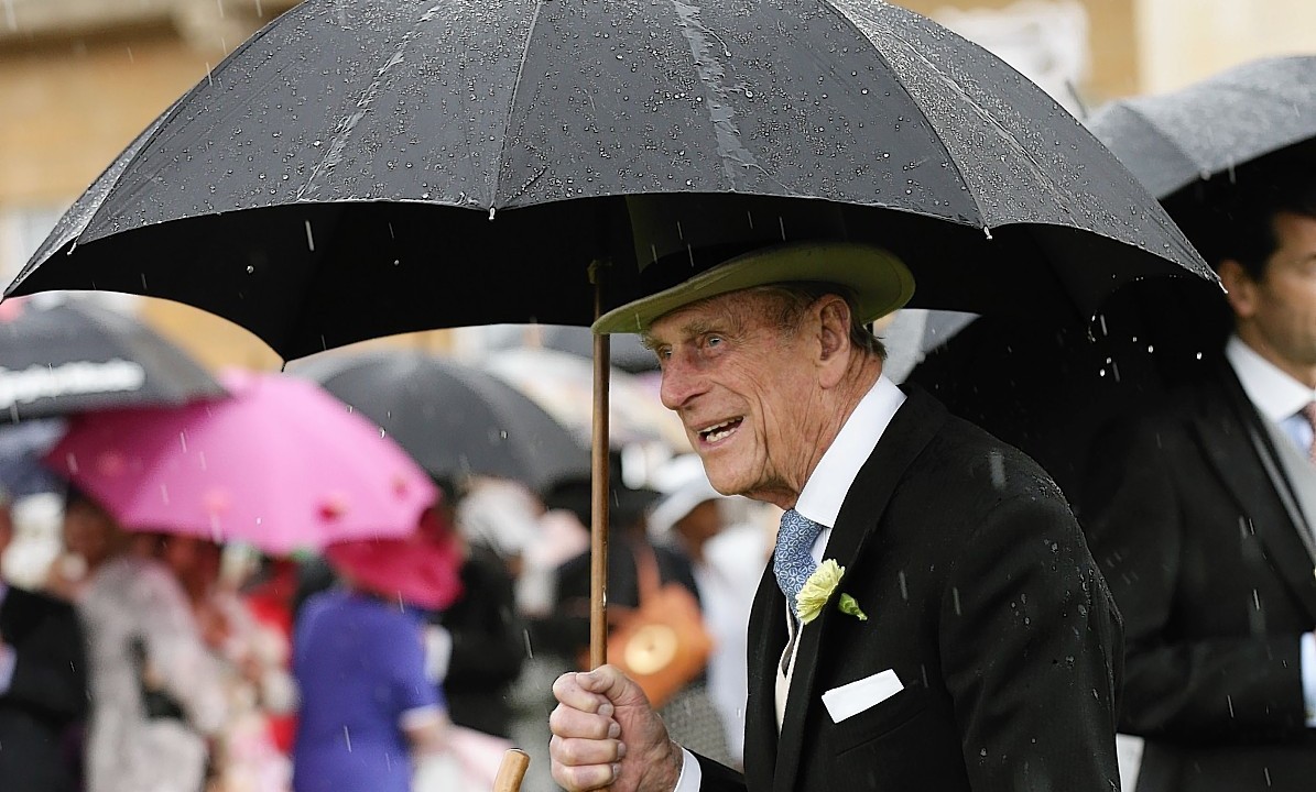 The Duke of Edinburgh during a garden party held at Buckingham Palace, central London