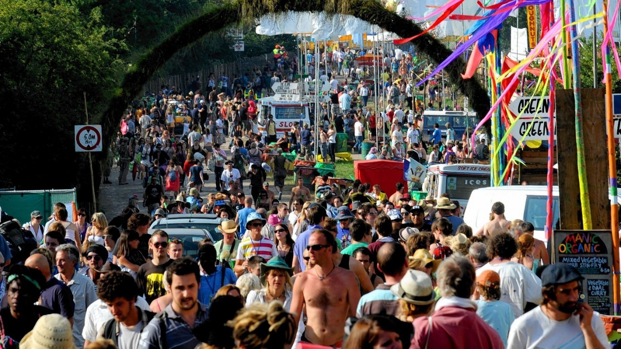 Crowds during the 2009 Glastonbury Festival in Pilton, Somerset, as the festival starts on Friday this week