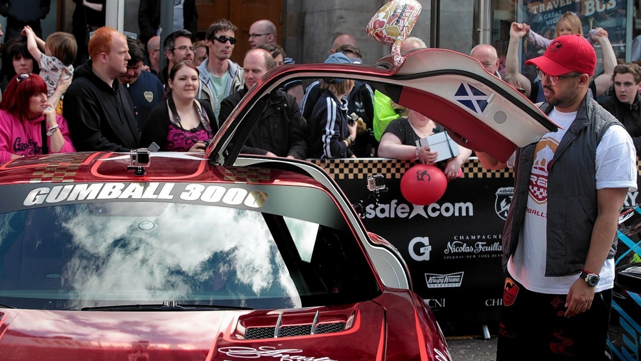 Hundreds of people turned out to watch dozens of supercars set off from The Mound in Edinburgh and head to London on the next stage of the Gumball 3000.