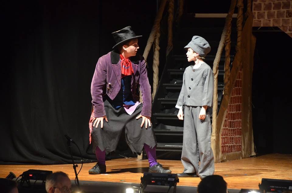 Left, Ross Robertson as the Artful Dodger, and right, Ben McCallum as Oliver