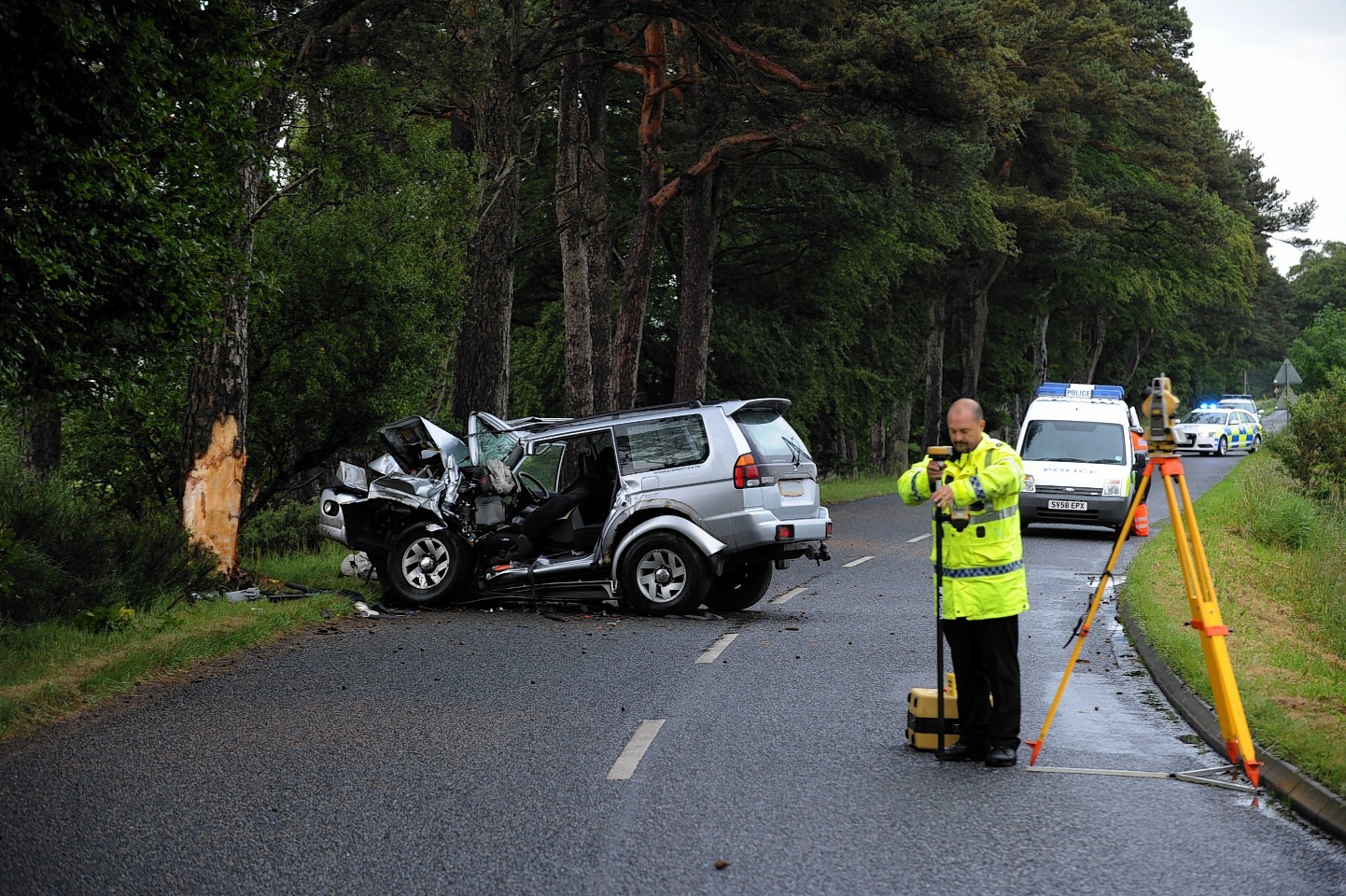 The scene of the crash in Oldmeldrum