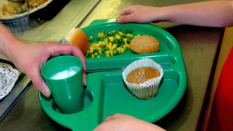 A school dinner being served.