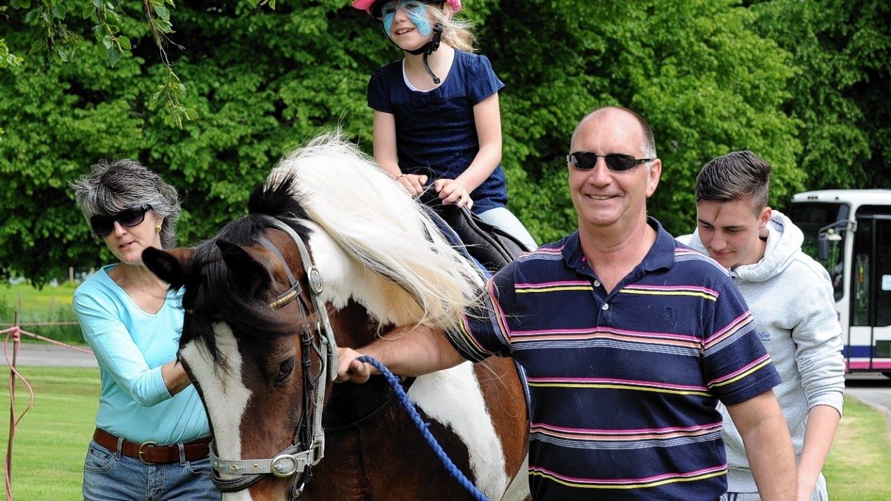 The Rotary Clubs, Kids Out day, at SRUC Craibstone , Aberdeen. In the picture is Payton Styles, Kirkhill Primary school on the horse.