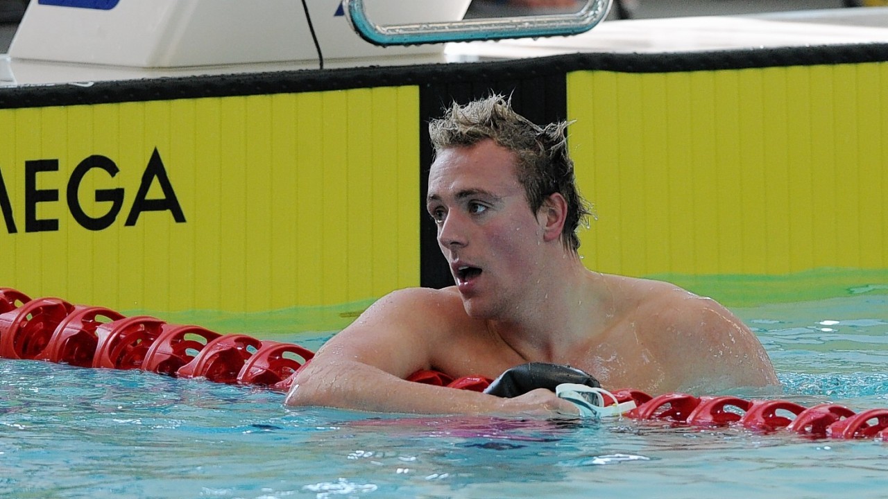 Picture of Robbie Renwick after the 200 LC Meter Freestyle.
