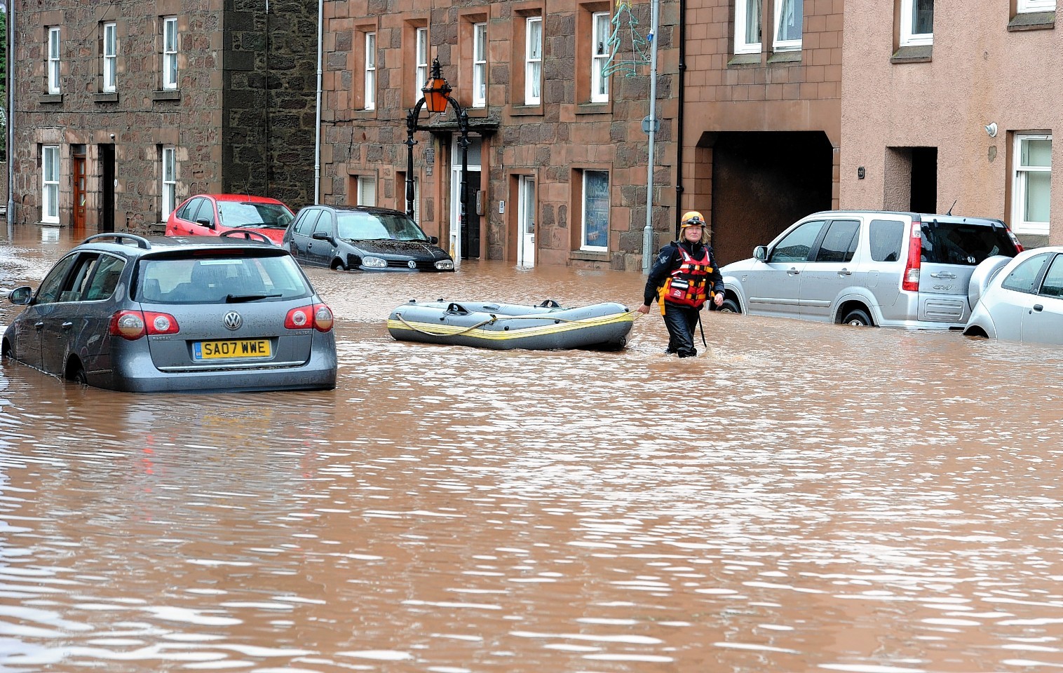 The aftermath of the 2012 floods in Stonehaven