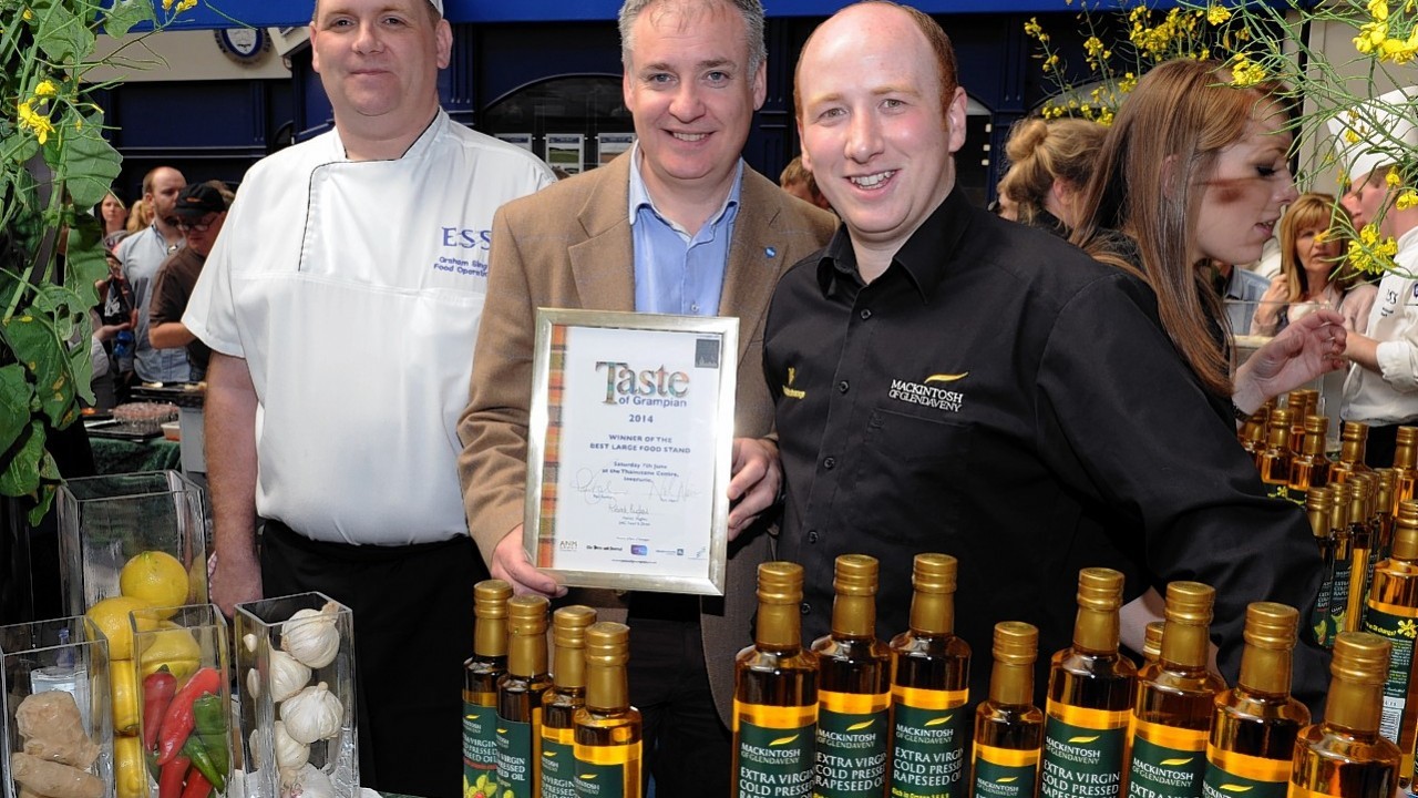 Taste of Grampian at Thainstone Centre, Inverurie. In the picture for the best stand, Macintosh of Glendaveny are chef, Graham Singer, Richard Lochhead and Gregor Macintosh.