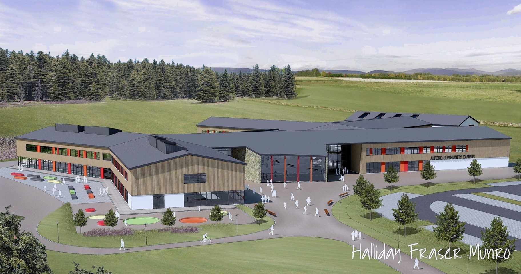 Artist impressions of the new campus at Alford