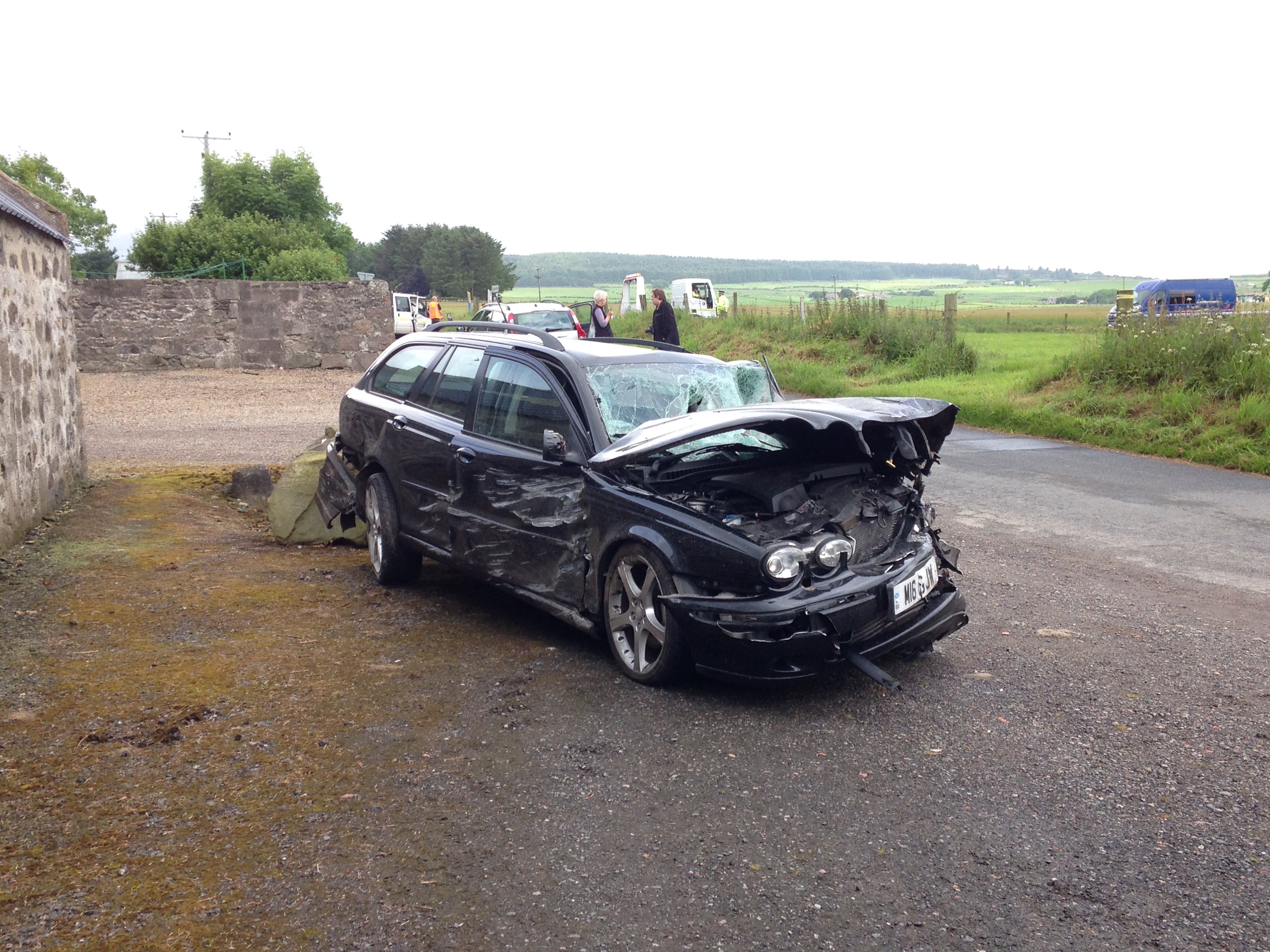 The car involved in the crash near Cortes, Aberdeenshire