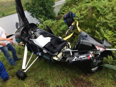 The microlight crashed into the loch