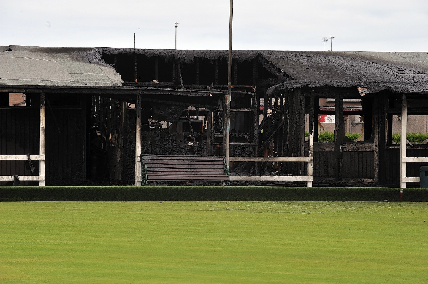 The charred remains of Peterhead Bowling Club