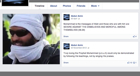Abdul Raqib Amin and his Facebook page