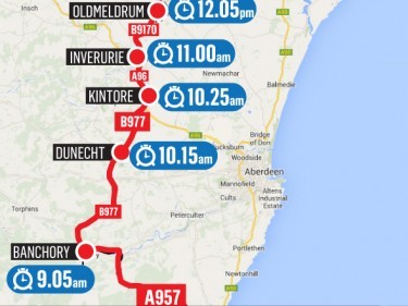 Aberdeenshire baton route