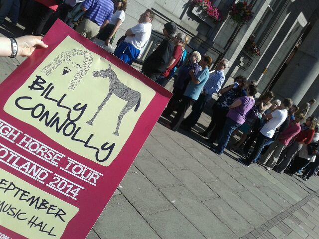 Fans queue to buy tickets to see Billy Connolly at the Music Hall in Aberdeen