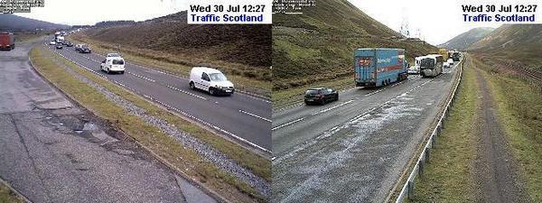 Traffic is now moving on the A9 south of Dalwhinnie
