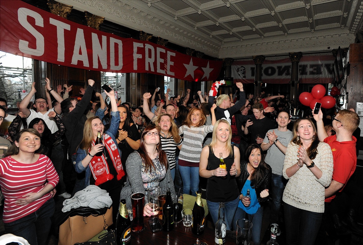 Aberdeen fans celebrate