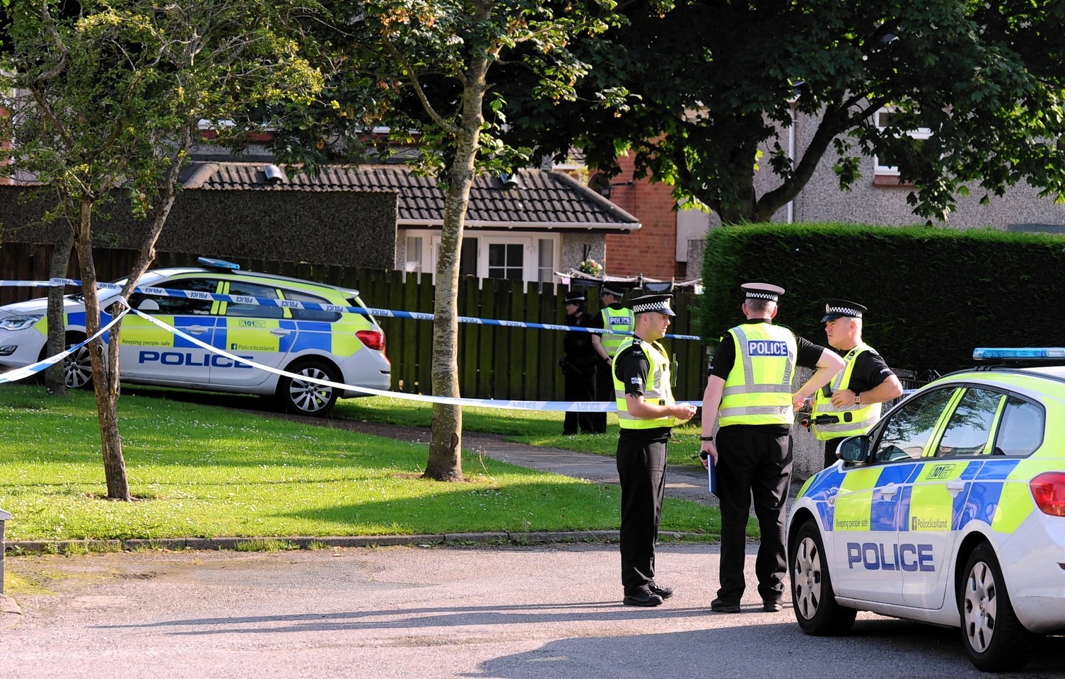 Police cordoned off Keir Circle in Westhill at around 3pm on Sunday