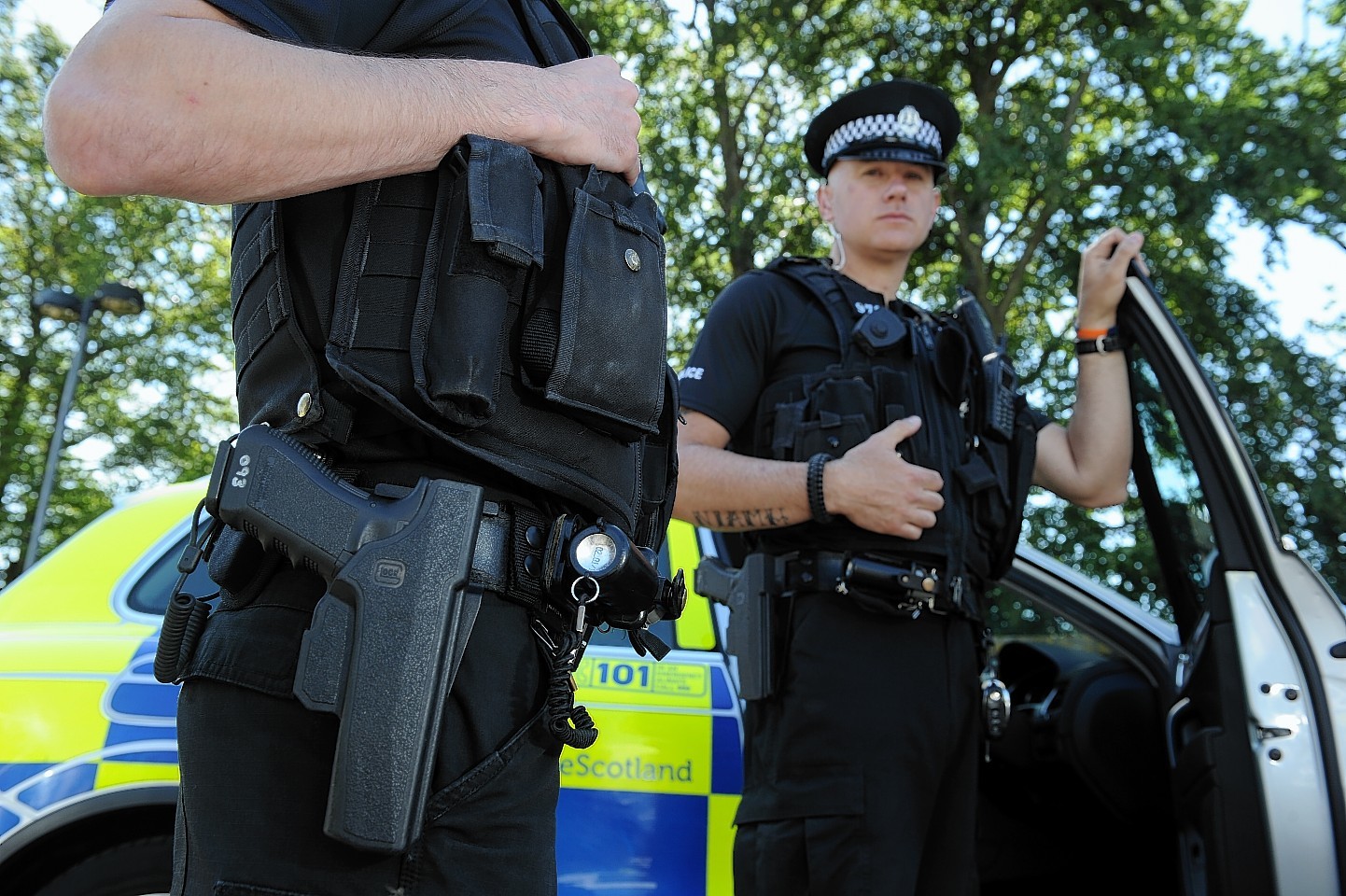 Armed police in Inverness