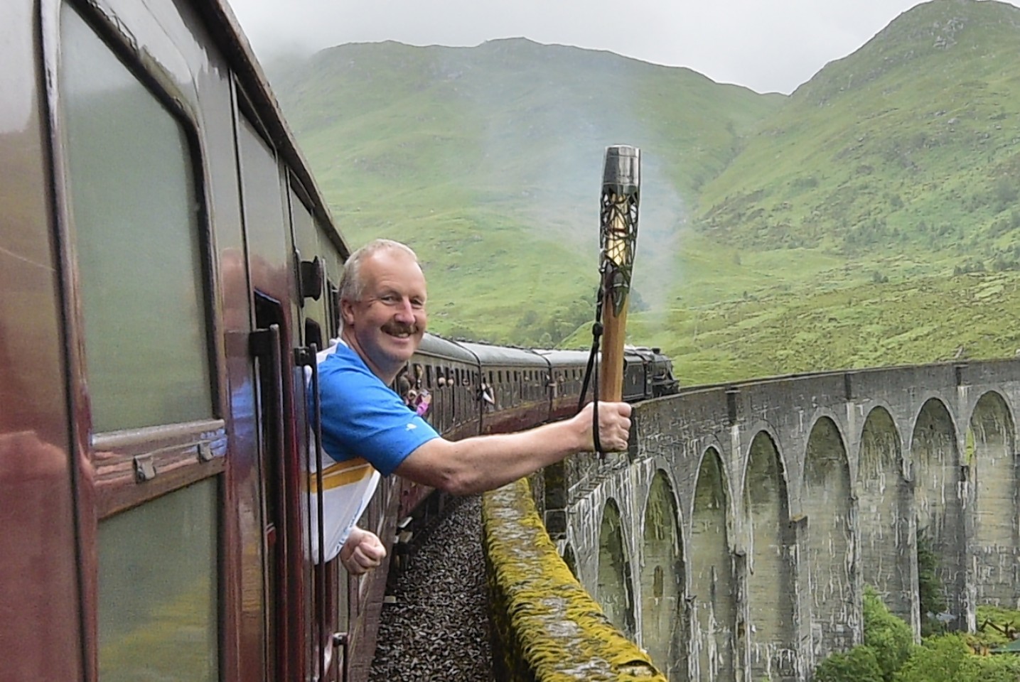 The Baton made part of its journey on the Hogwarts train