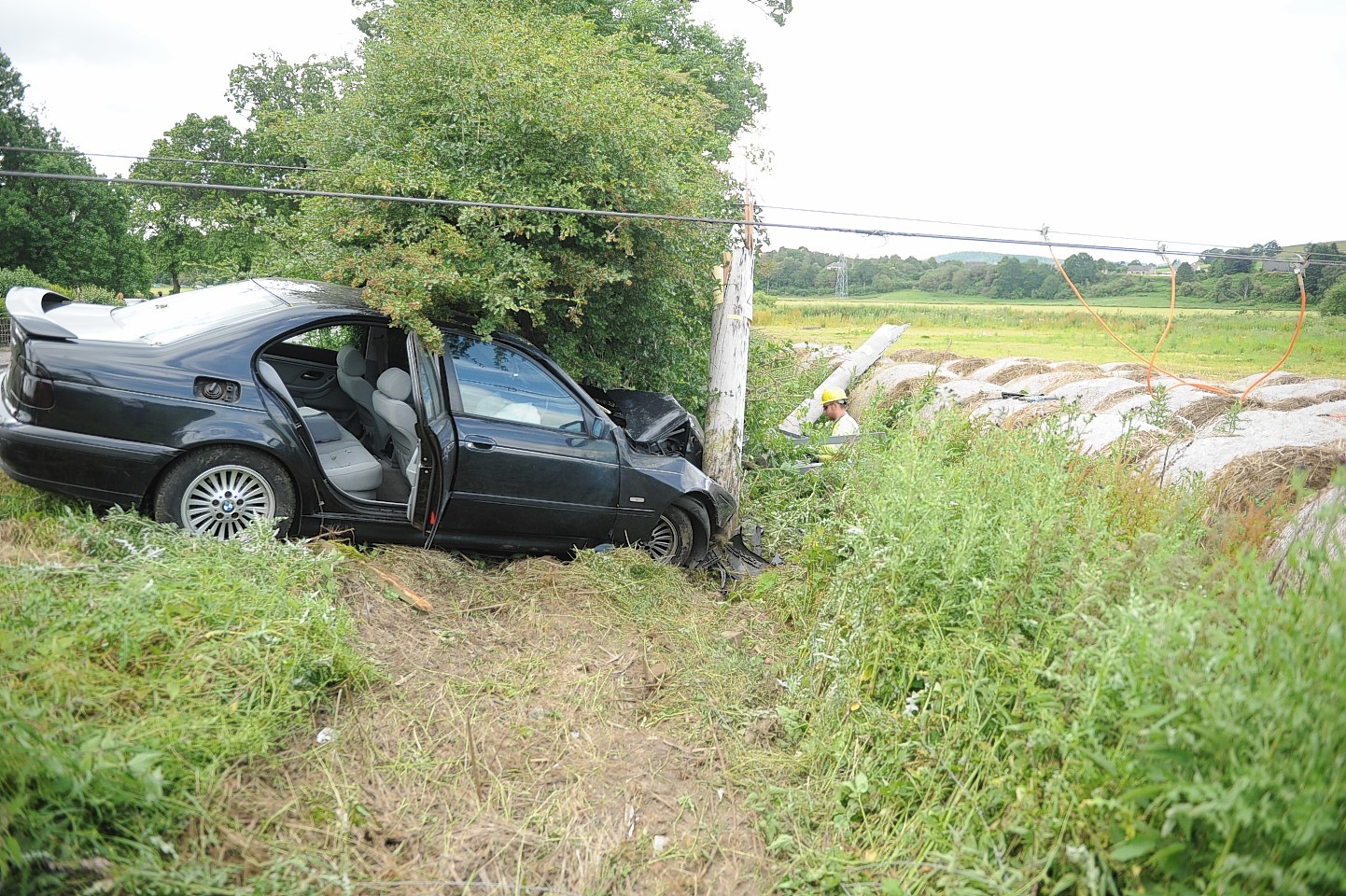 The crash on the A862 at Teawig, Beauly