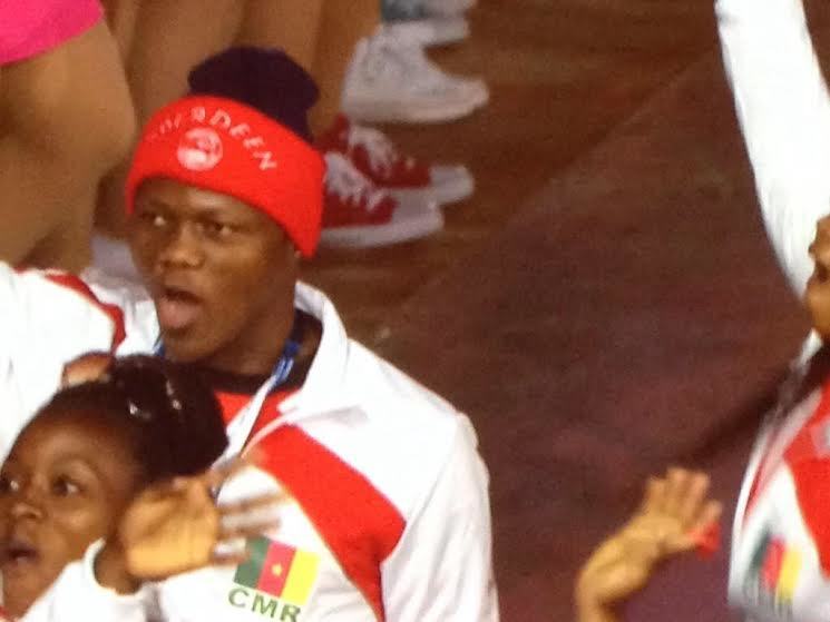 Cameroon athlete's Aberdeen FC hat