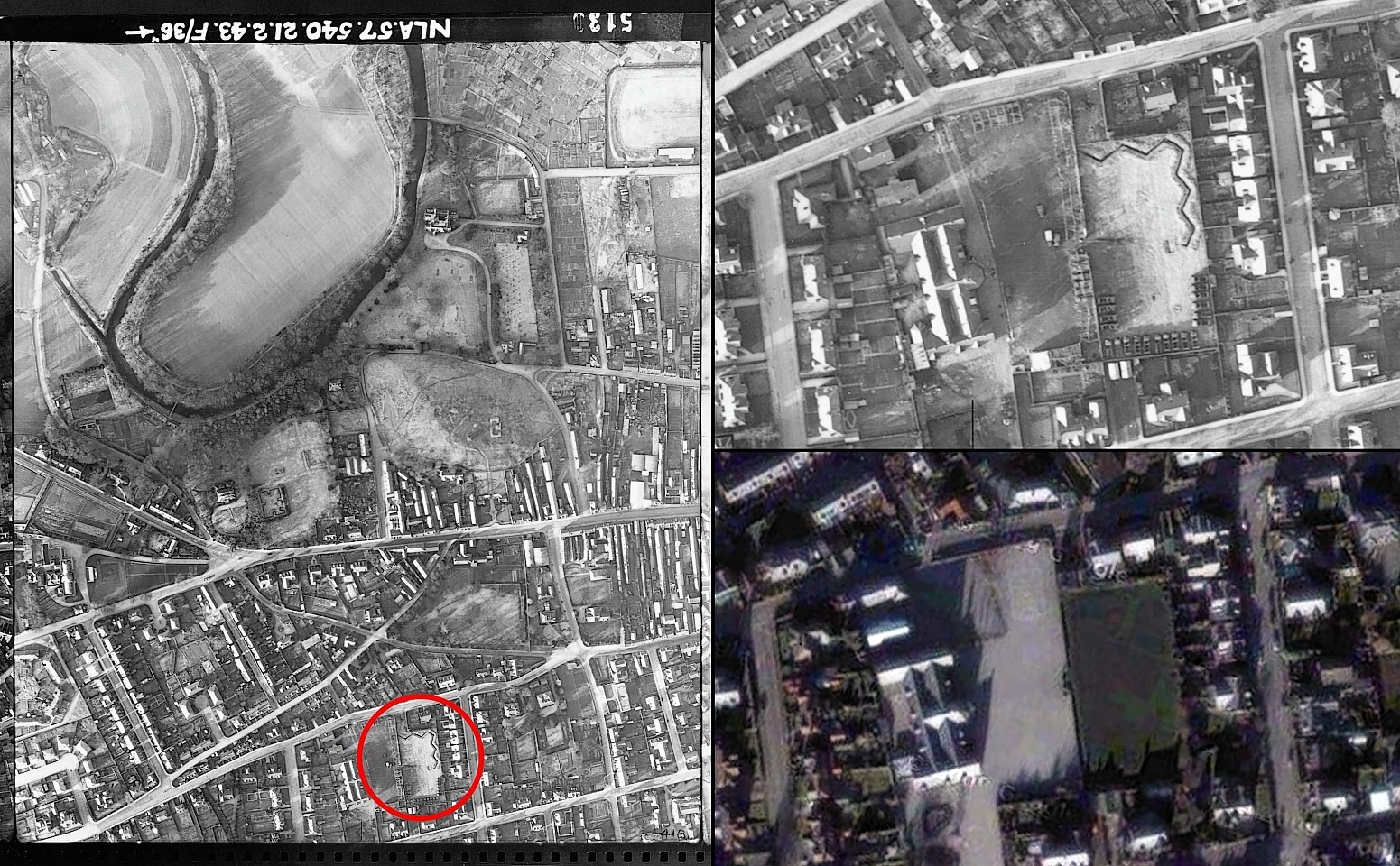 Aerial images of the war time trench