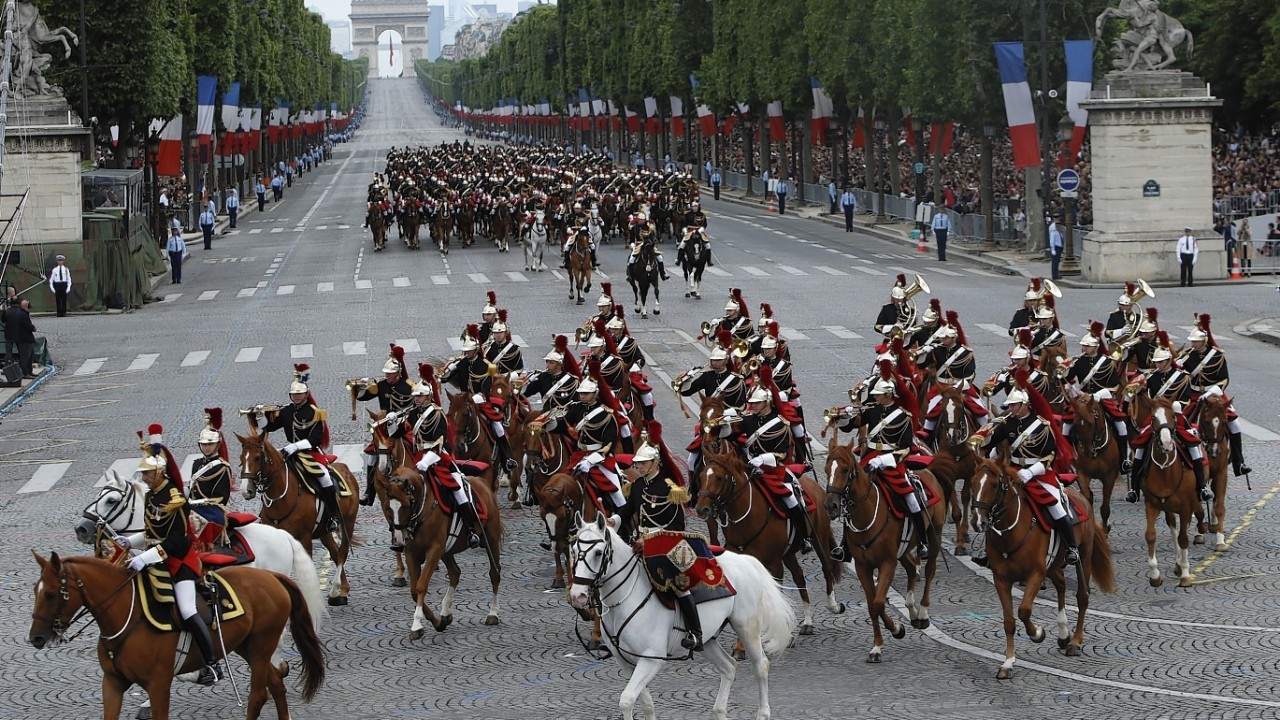 The Bastille Day parade on the Champs-Elysees in Paris, France, Monday, July 14, 2014