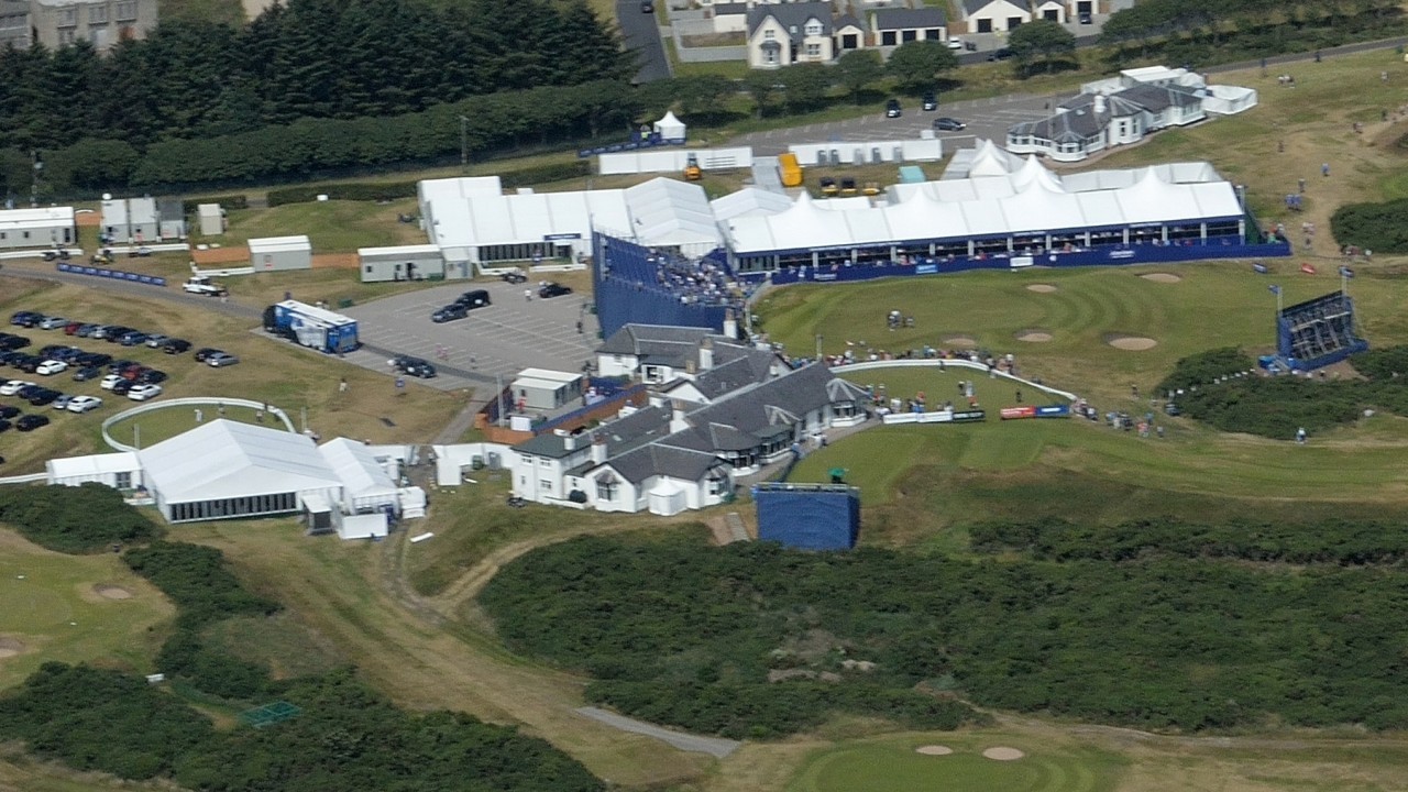An aerial view of the Scottish Open at Royal Aberdeen. Photo courtesy of  QnH Drones.
