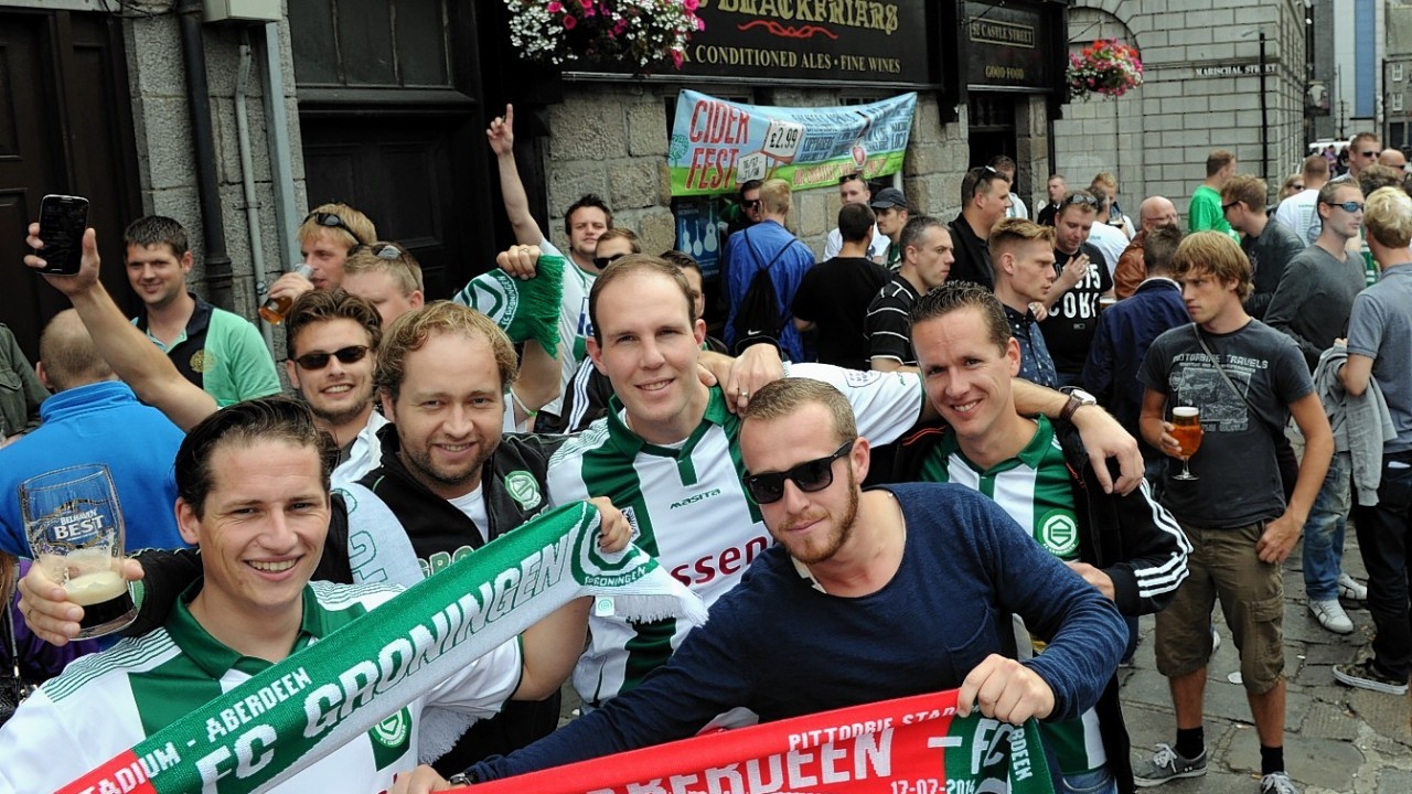FC Groningen fans at The Carlton, in the Castlegate