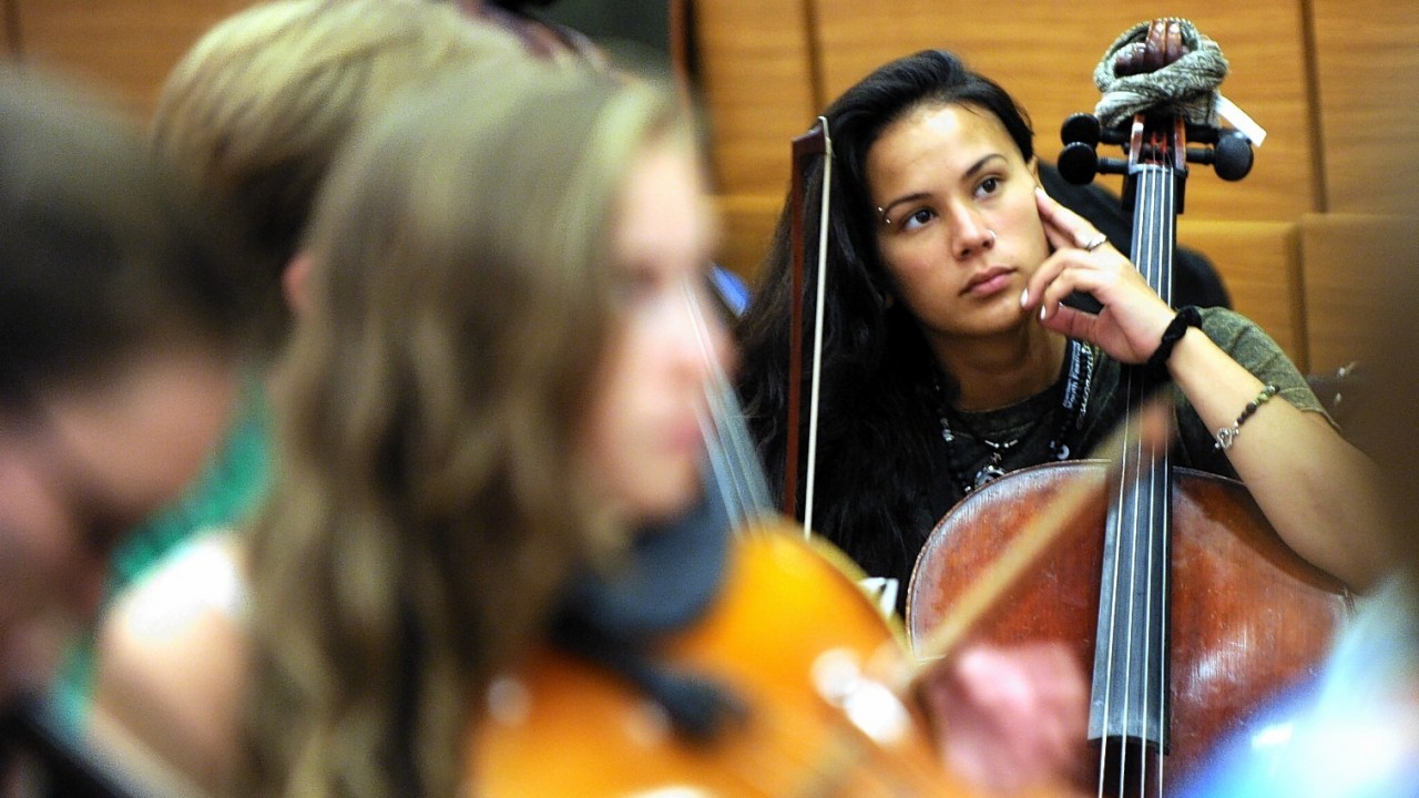 ISO Symphony rehearse in Aberdeen university's MacRobert Building. Credit: Colin Rennie.