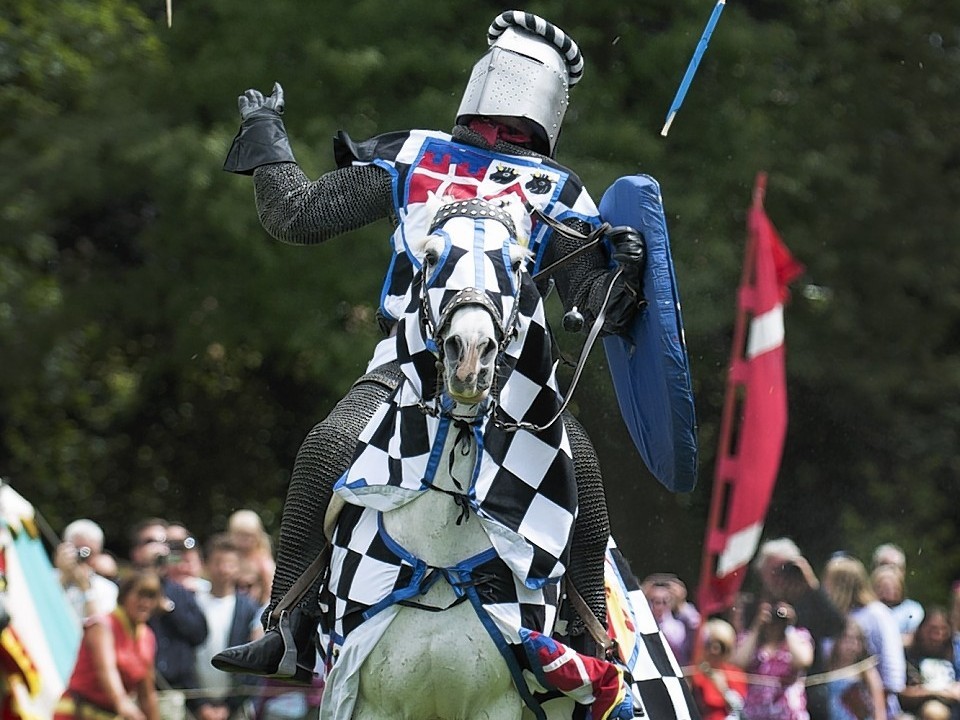 A horseback knight takes a hit. Credit: Jane Barlow