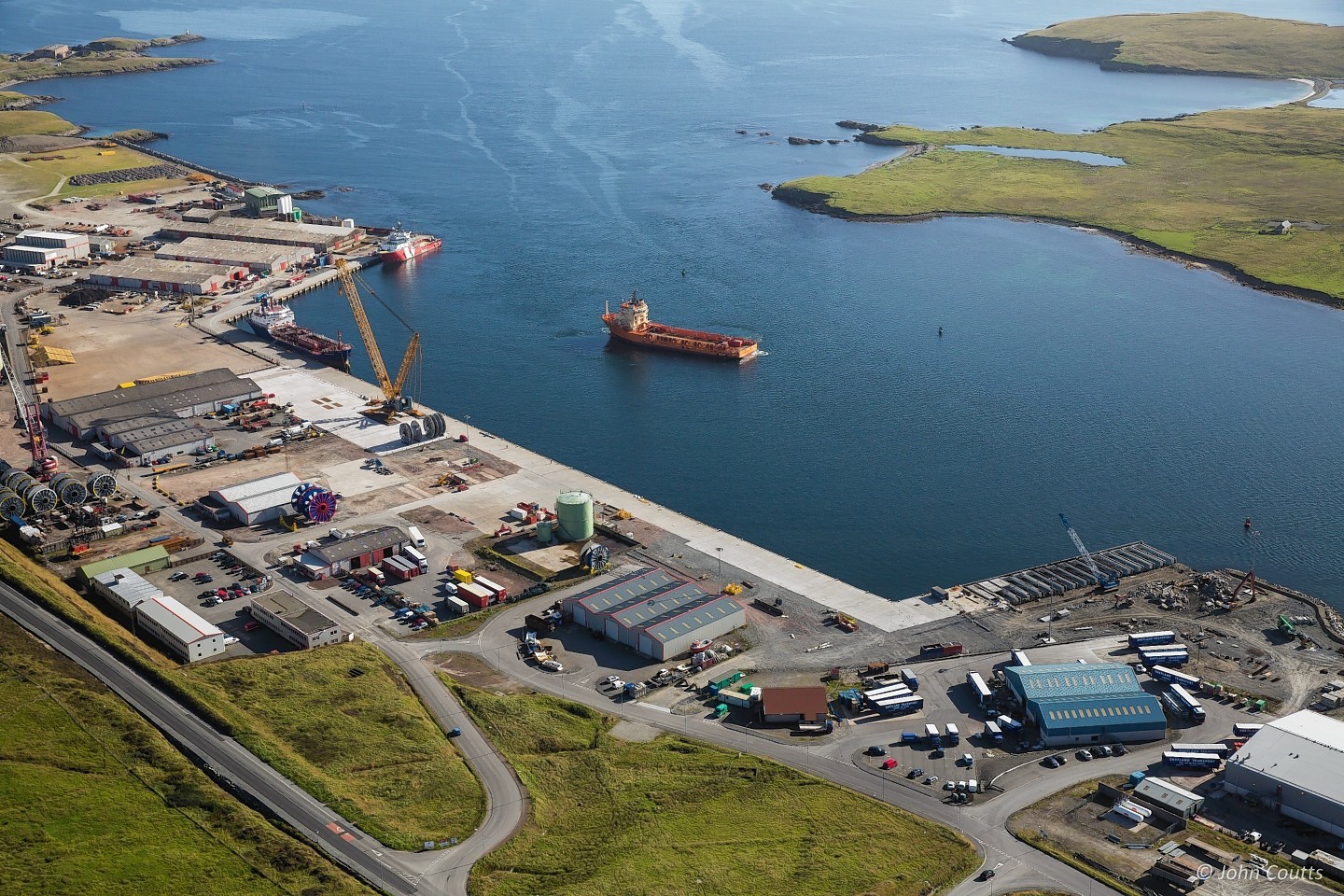 Lerwick Harbour from the air