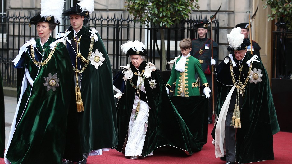 Queen Elizabeth II at St Giles' Cathedral in Edinburgh as she takes part in the Knights of the Thistle service